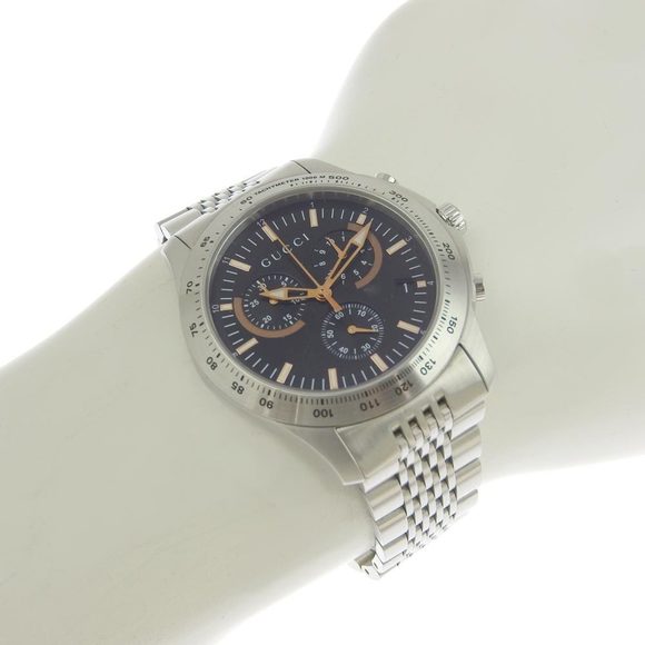 Gucci GUCCI G timeless men's quartz battery watch chronograph black dial 126 2 - Picture 8 of 9